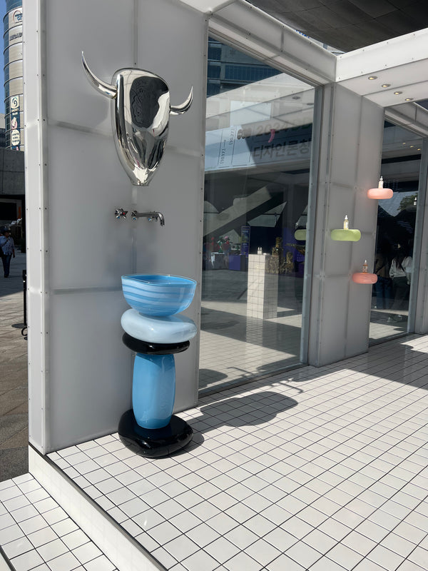 Square totem sink Blue